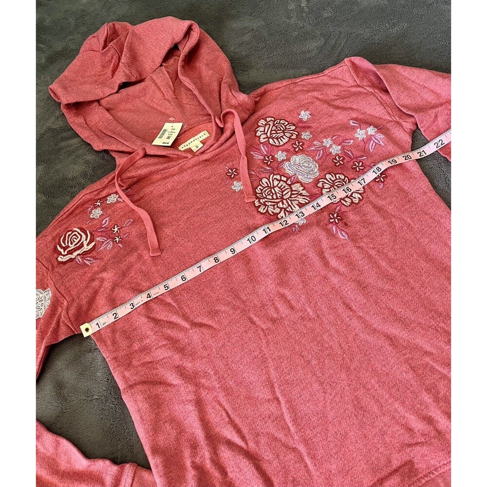 Aeropostale Womens Hoodie Pink Flowers Long Sleeve Size M NWT - Picture 5 of 6